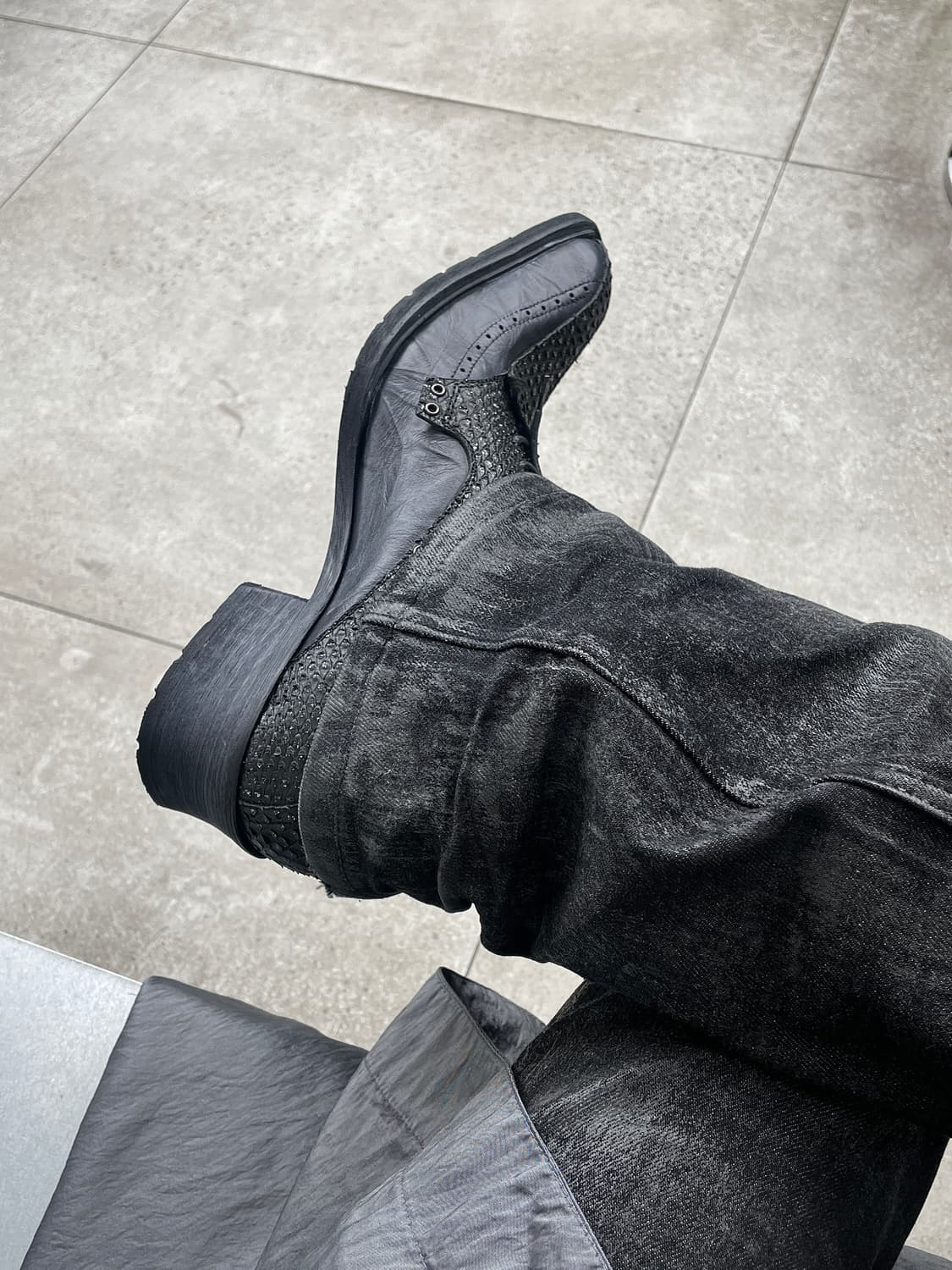 Boredom 00’s Python Leather Boots 상품이미지1