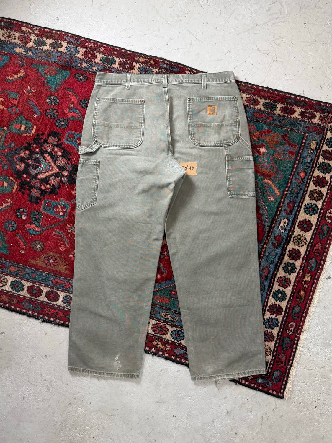 OG USA Made 칼하트 B01 더블니 팬츠 칼하트 MOS 모스그린 상품이미지4
