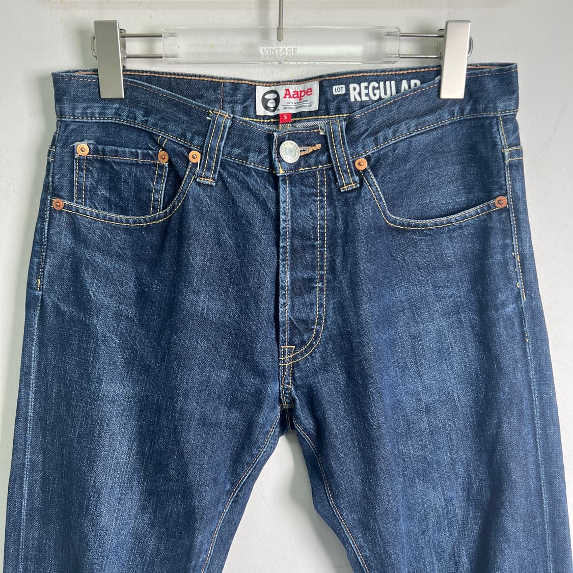 AAPE 베이프 레귤러 핏 생지 데님 팬츠 30 상품이미지4