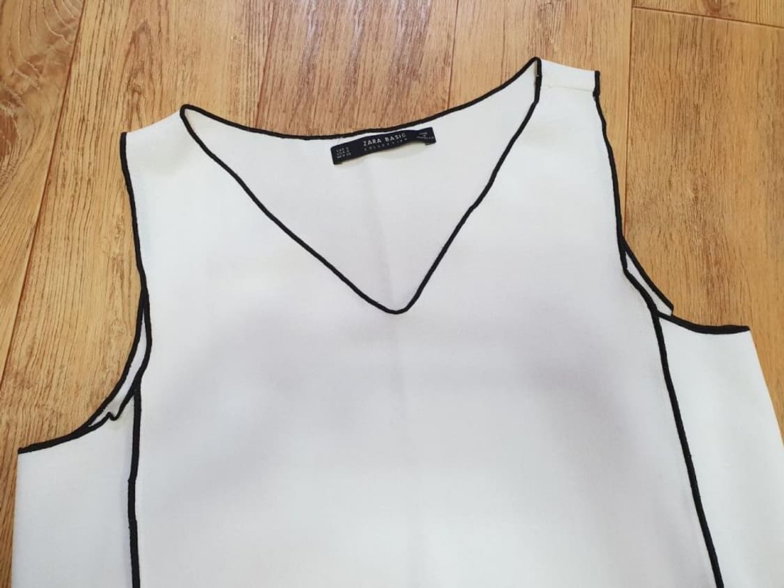 자라(ZARA) 라인 배색 티 55 새상품 상품이미지2