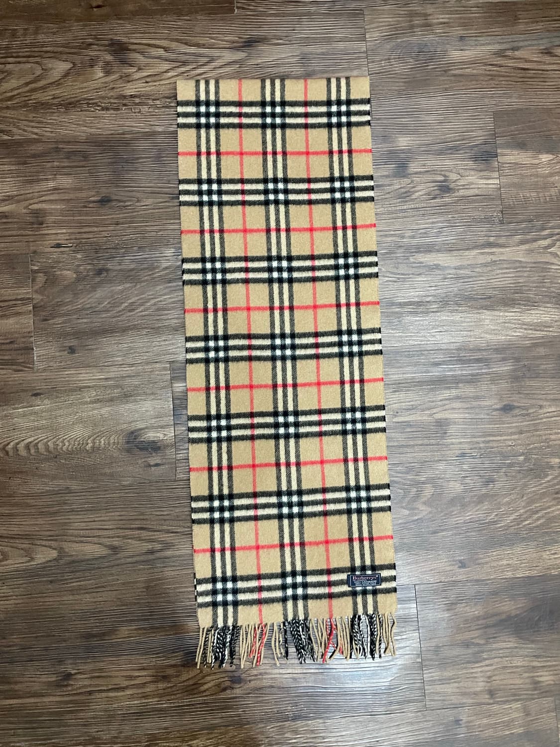 버버리 100% 캐시미어 노바체크 머플러 베이지 상품이미지4