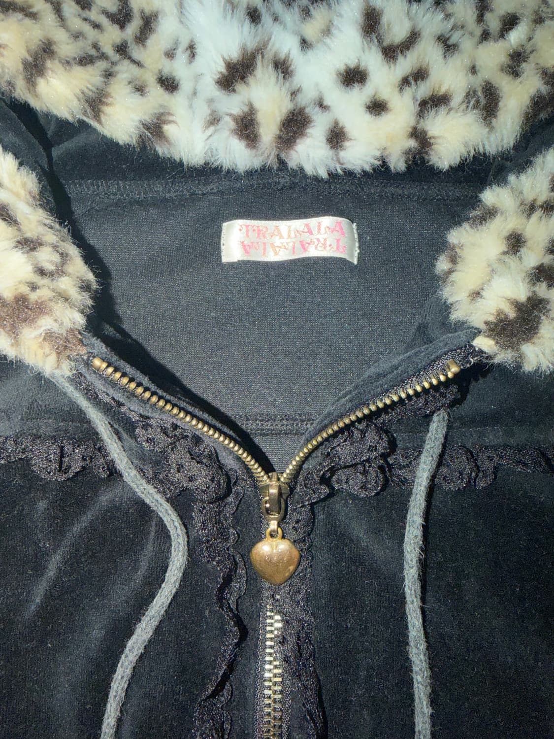 리즈리사 트라라라 트라라 후드 집업 갸루 호피 히메 레이스 일본 빈티지 상품이미지2