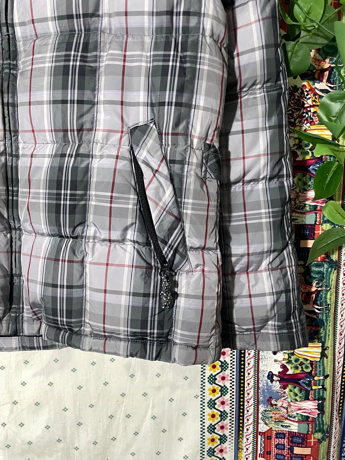 에디바우어 체크 다운 패딩 상품이미지5