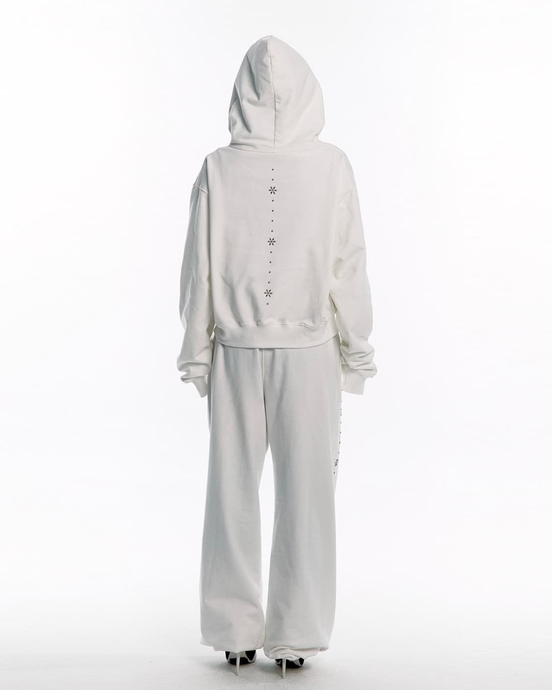 카시코 컴피 몽크 후드집업 / 몽크 트라우져 조거 팬츠 트레이닝 화이트 상품이미지2