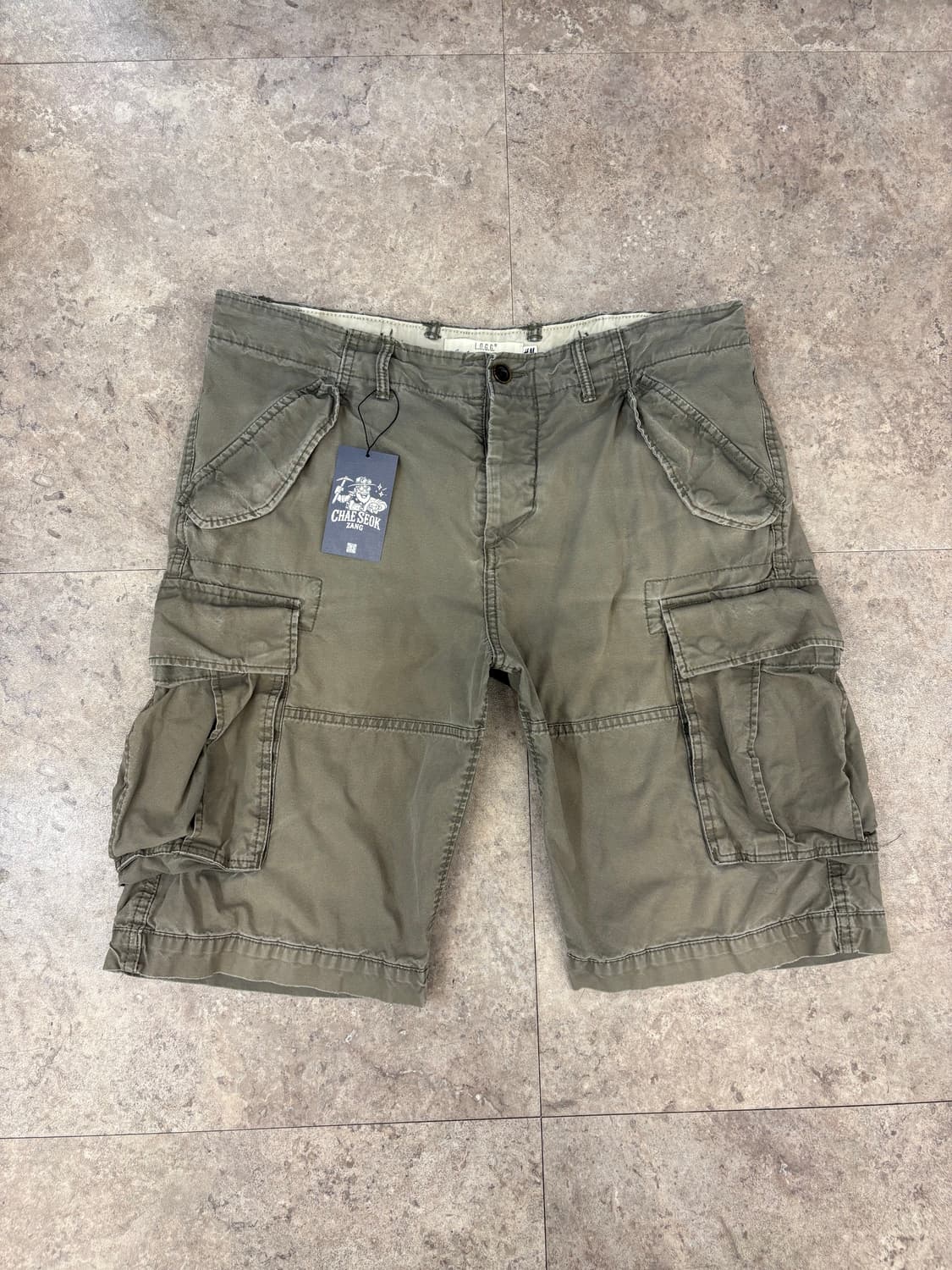 h&m 카키 카고 반바지 #csz180 상품이미지1
