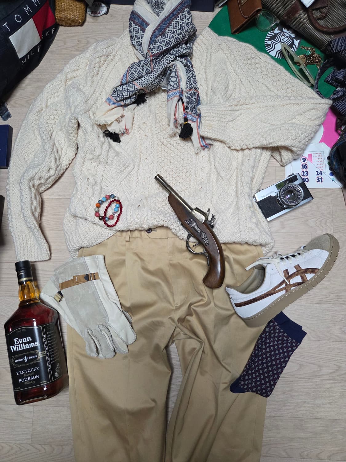 도네갈 아일랜드 크라나 핸드니트 크림 화이트 케이블 니트 스웨터  상품이미지2