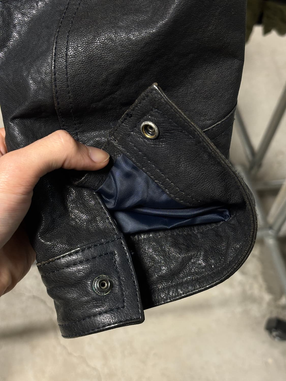 빈티지 카페레이서 쉽스킨 레더 자켓 상품이미지7