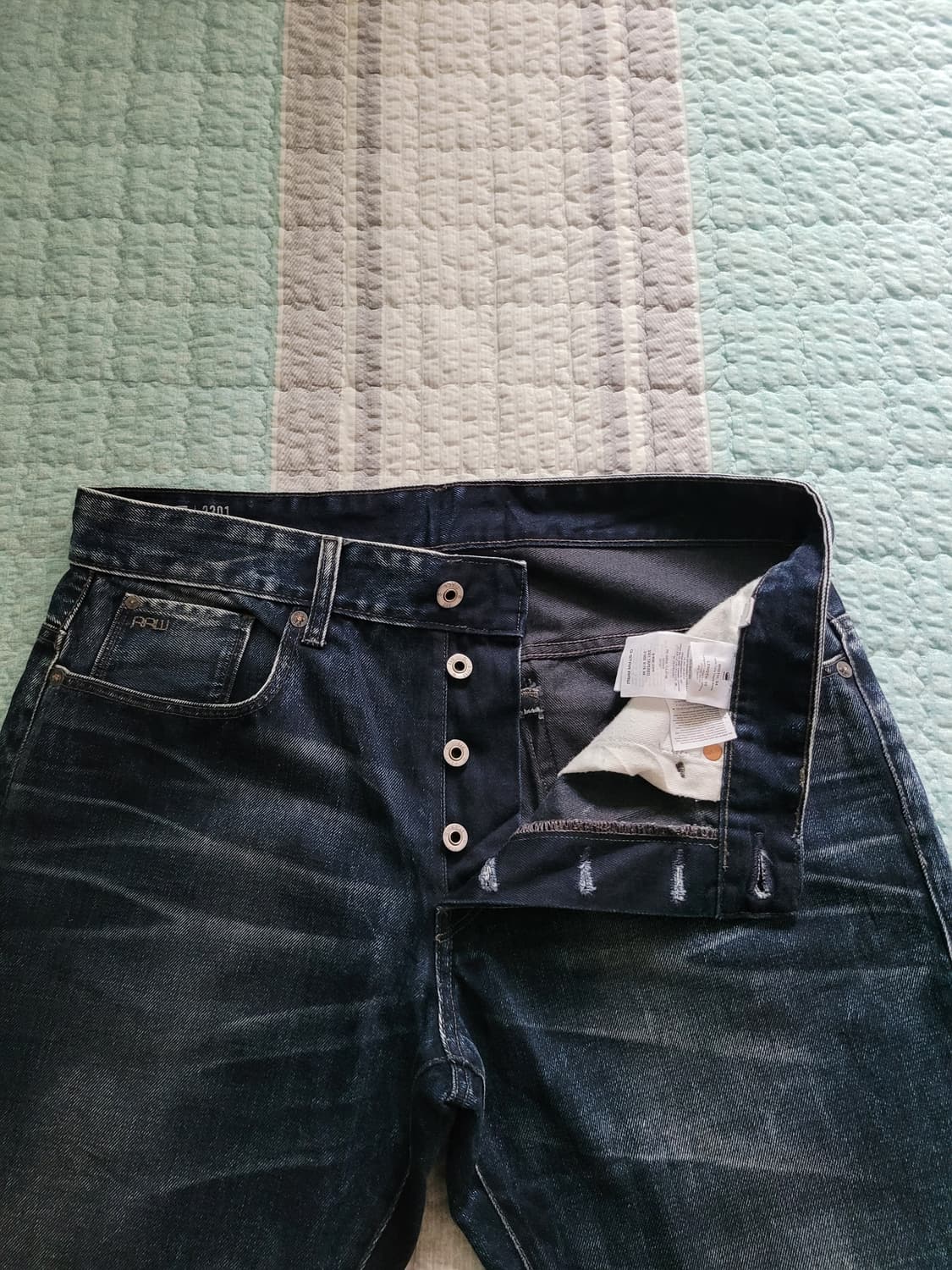 지스타로우 G starraw 3301 테이퍼드 다크블루워싱진. 34사이즈 상품이미지2