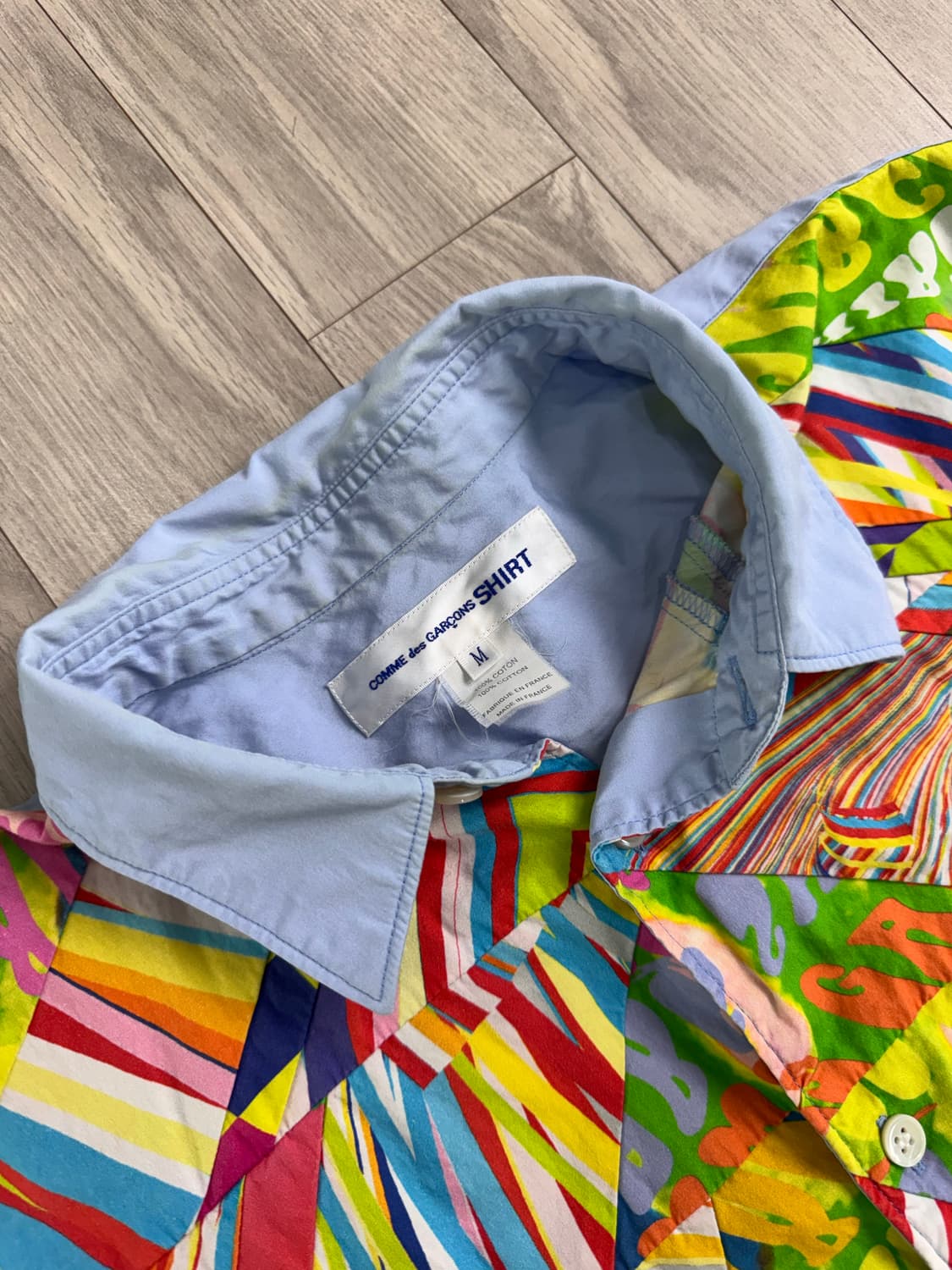 꼼데가르송 패치워크 반팔 셔츠 상품이미지3