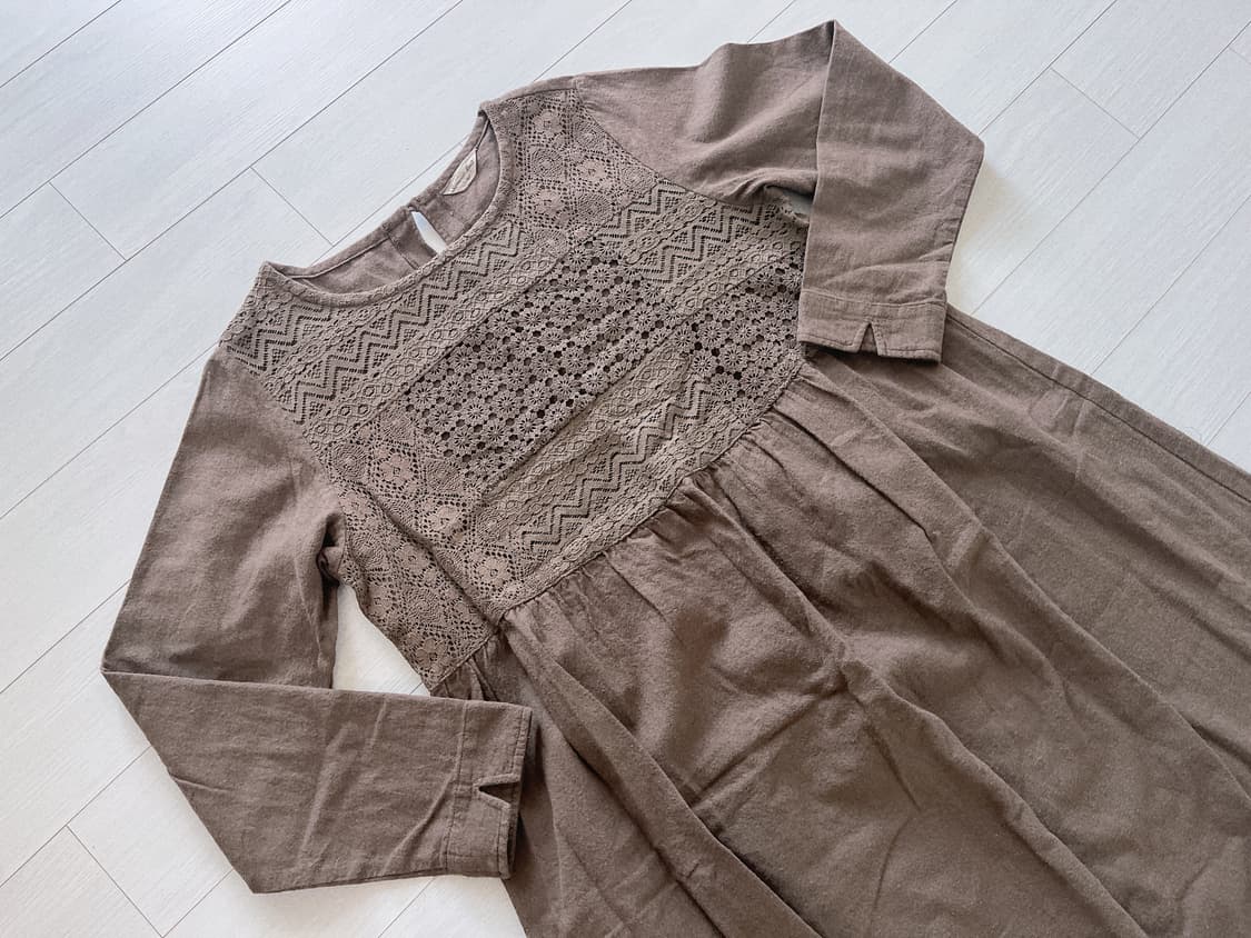 Samansamos2브라운 기모원피스 상품이미지3