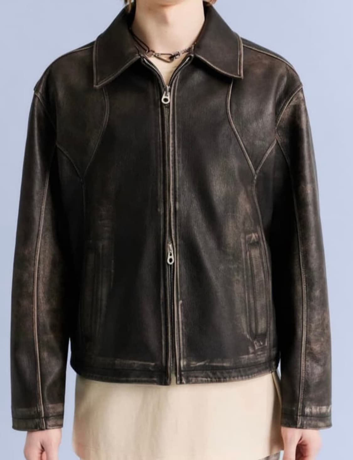 Addoff leather jacket 상품이미지1