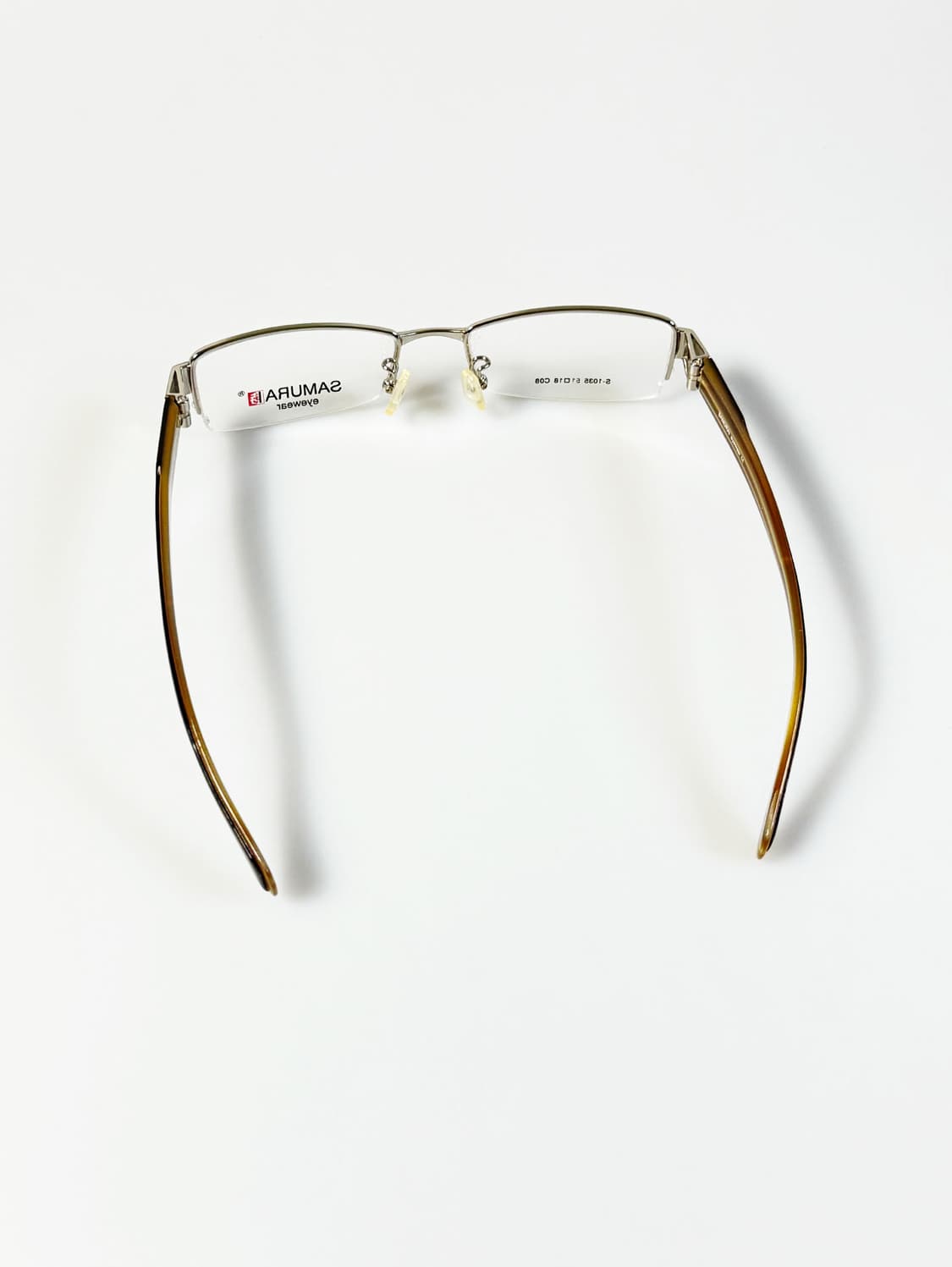 SAMURAI EYEWEAR 실버 메탈 반무테 스퀘어 빈티지 안경 상품이미지5