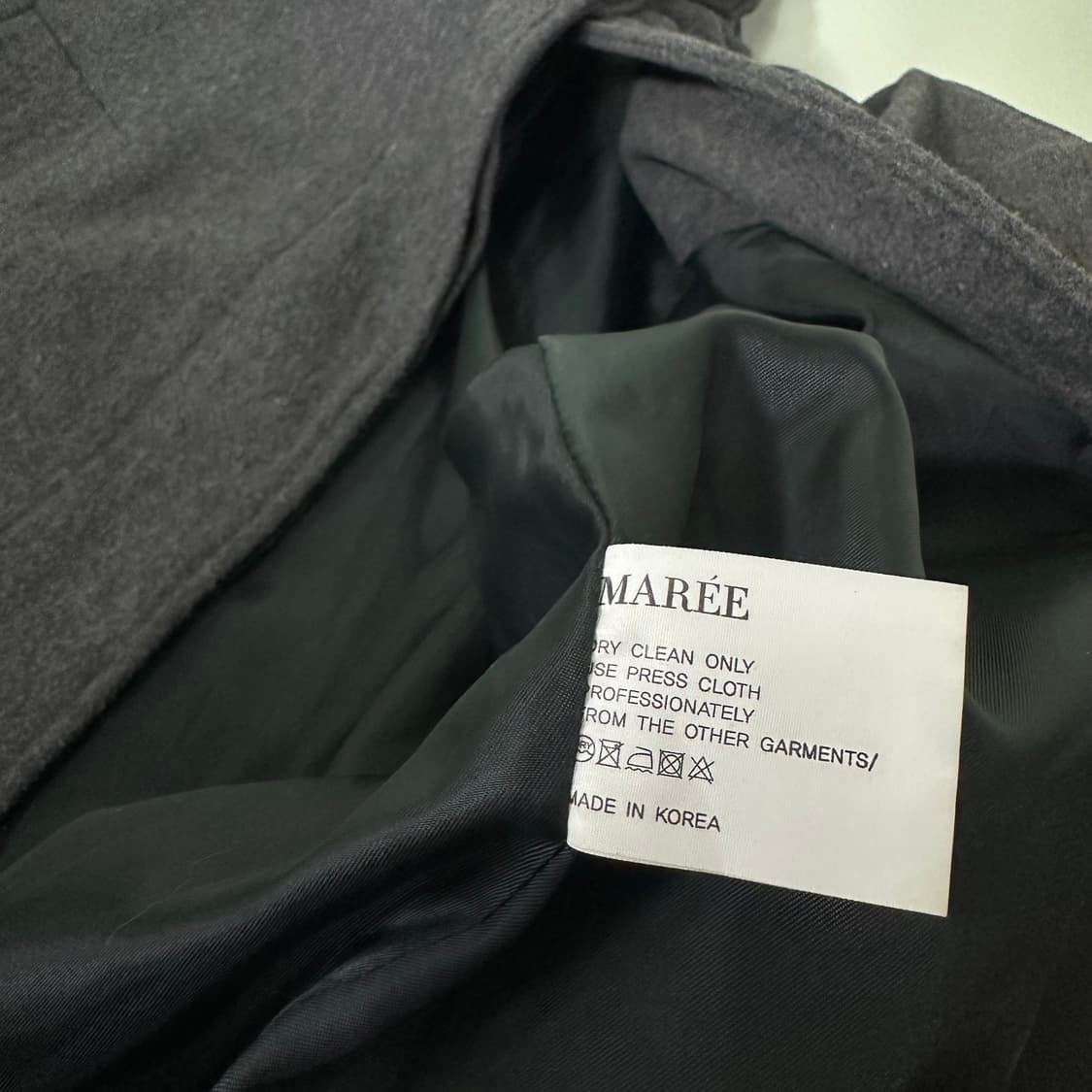 우먼OS MAREE 마레 챠콜 밸크로포인트 울 싱글코트 상품이미지5