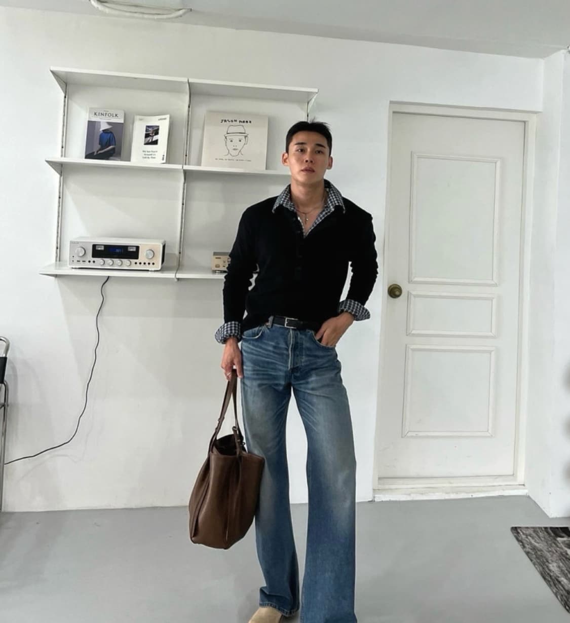 렉토 맛 지트 크롭 헨리넥 6버튼 니트 상품이미지3