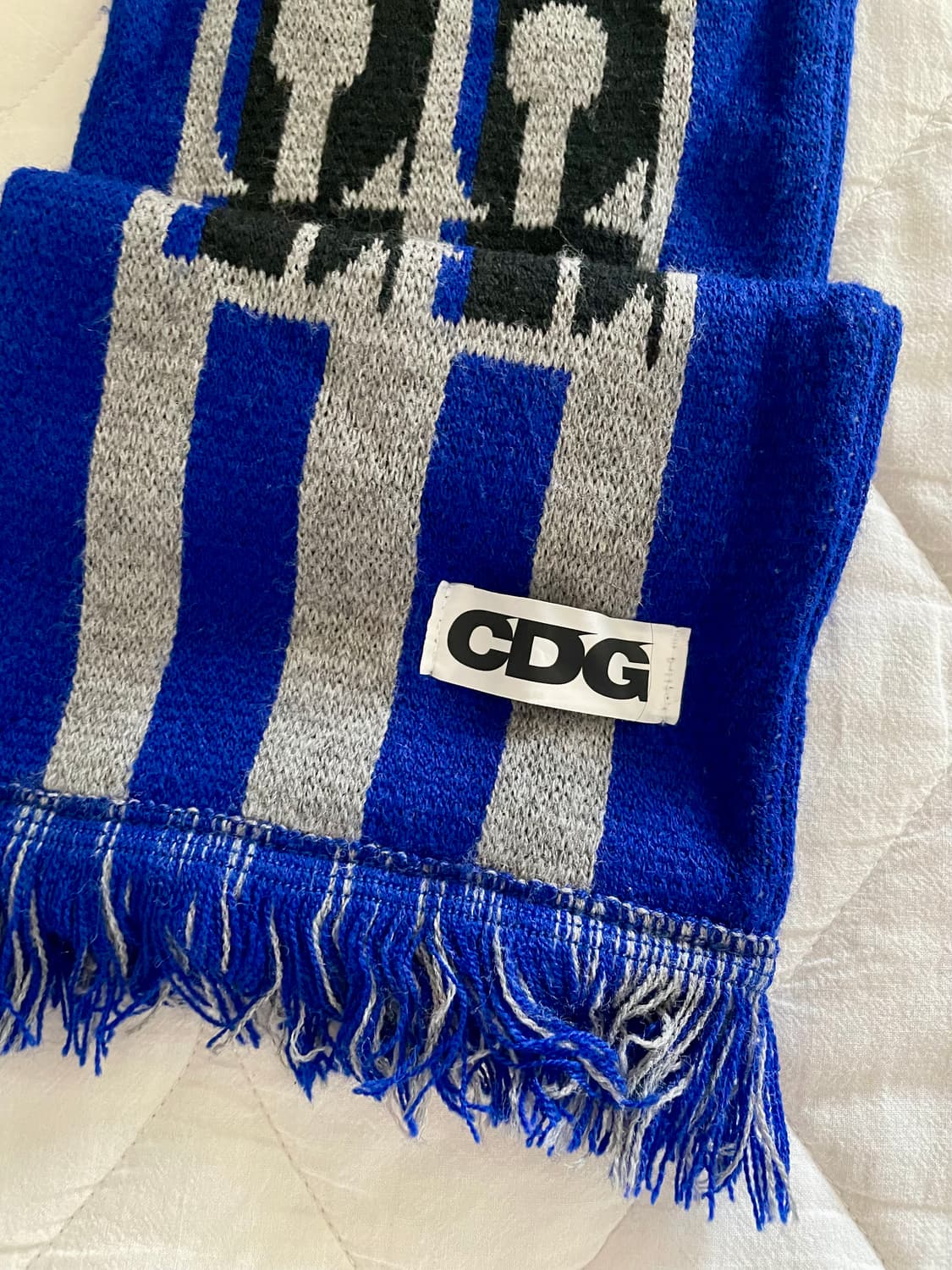 [OS] 꼼데 CDG 로고 체크 머플러 블루 상품이미지2