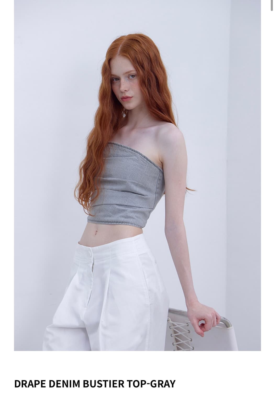 어윗 데님 탑 뷔스티에 상품이미지1