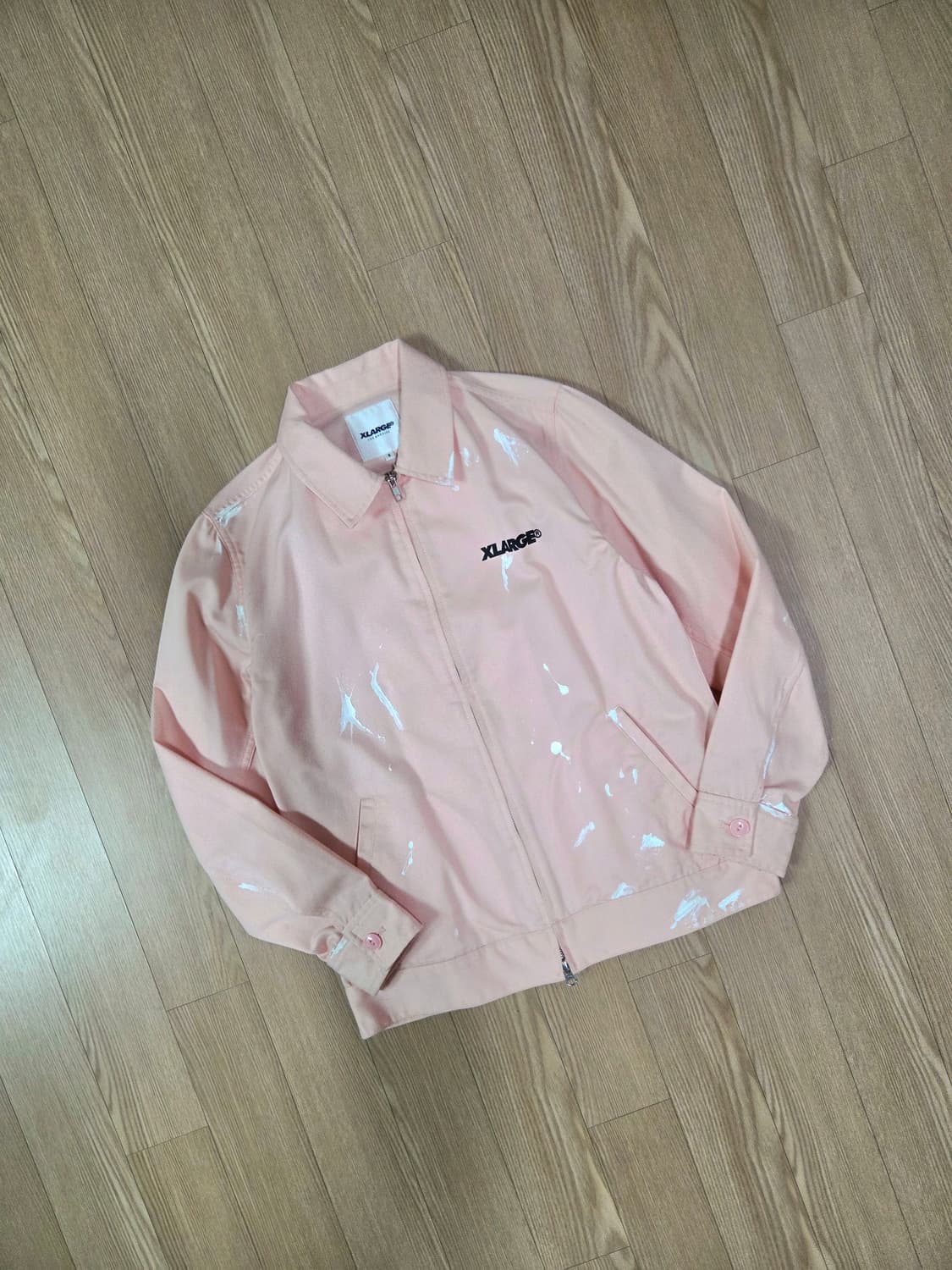 엑스라지 라이트 핑크 페인팅 커스텀 재킷 상품이미지3