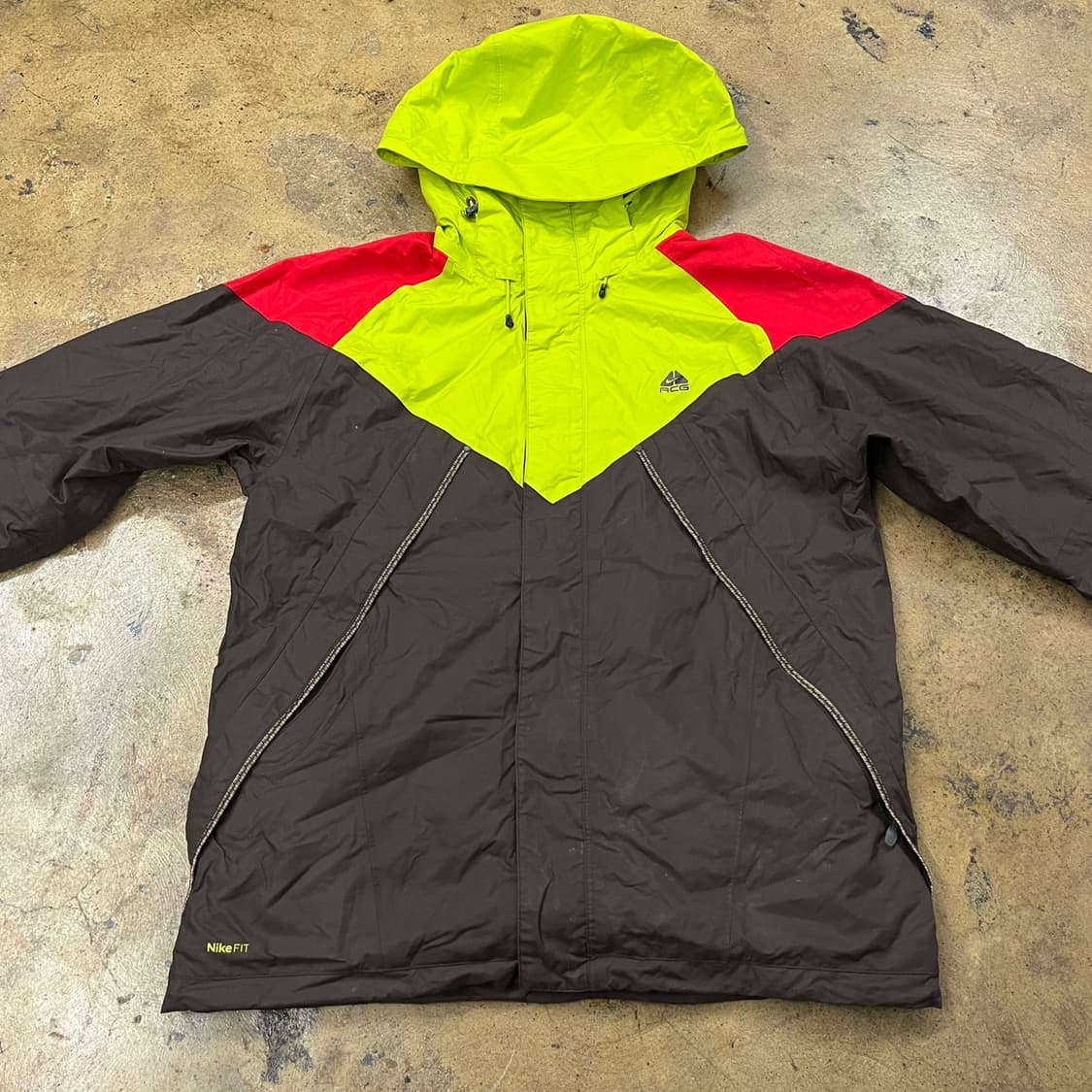 [정품/M] 나이키 ACG 바람막이 자켓 형광 레드 브라운 b16 상품이미지3