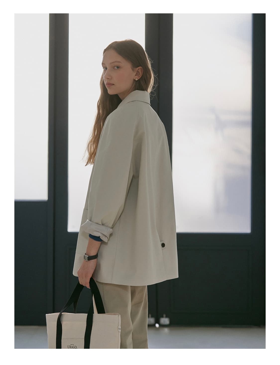 URAGO Mac half trench coat_NATURAL  상품이미지2