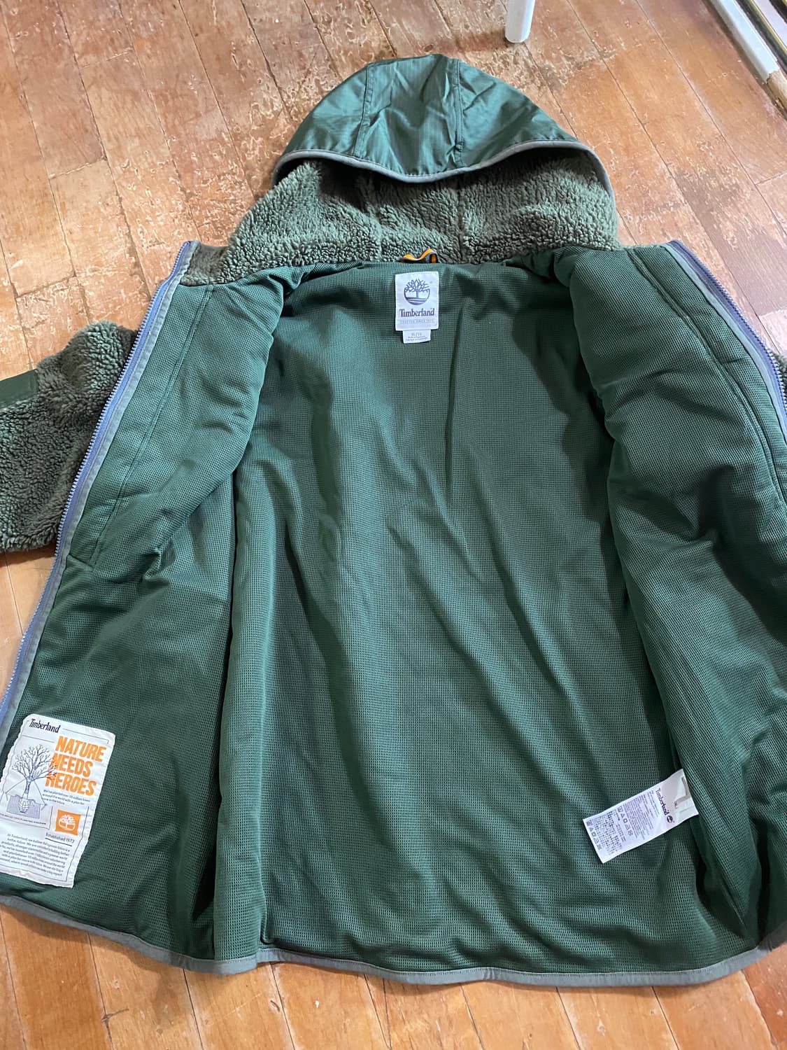 Timberland 올리브그린 헤비 후리스 XL 상품이미지4