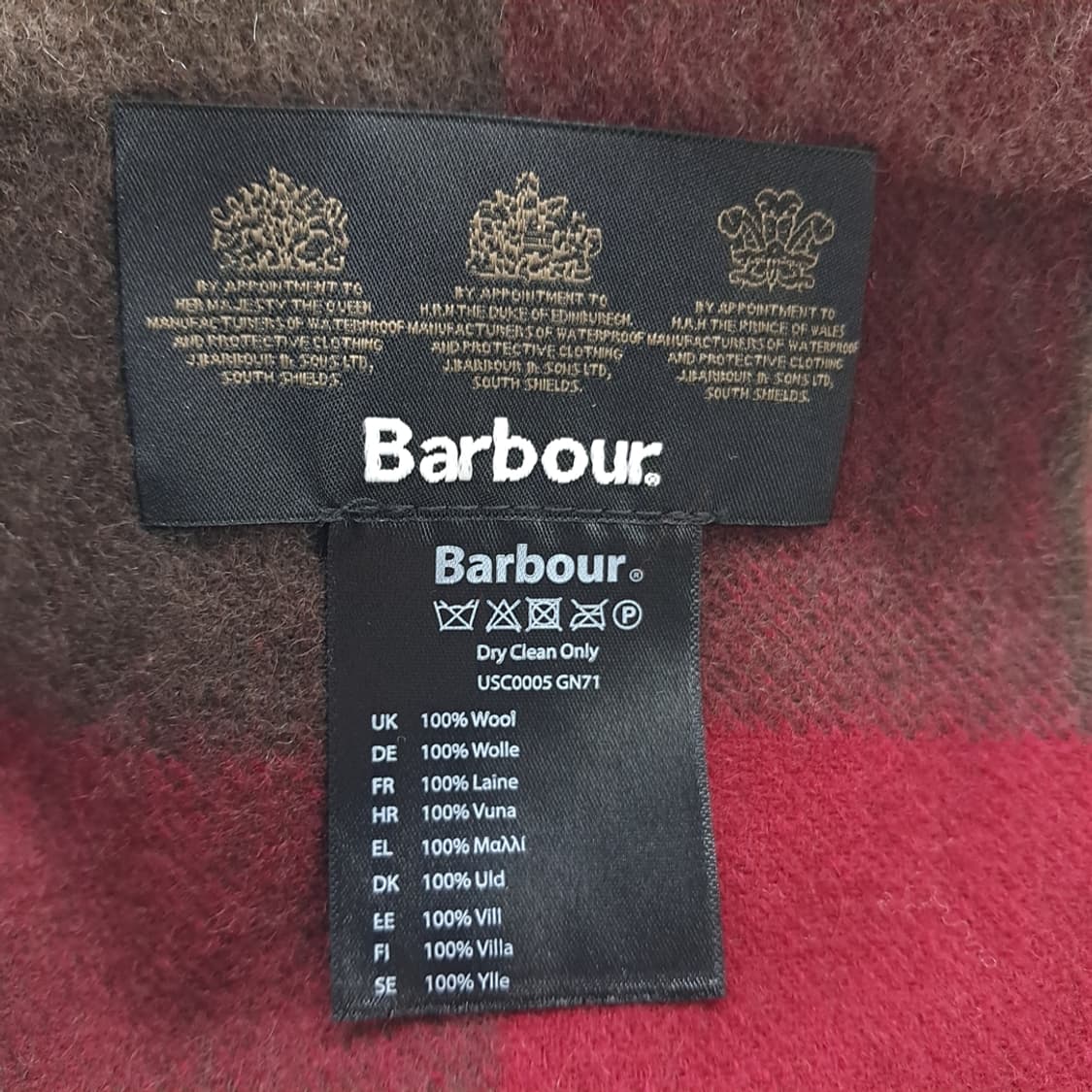 MX311 바버 멀티컬러 블록체크 울 목도리 머플러 상품이미지5