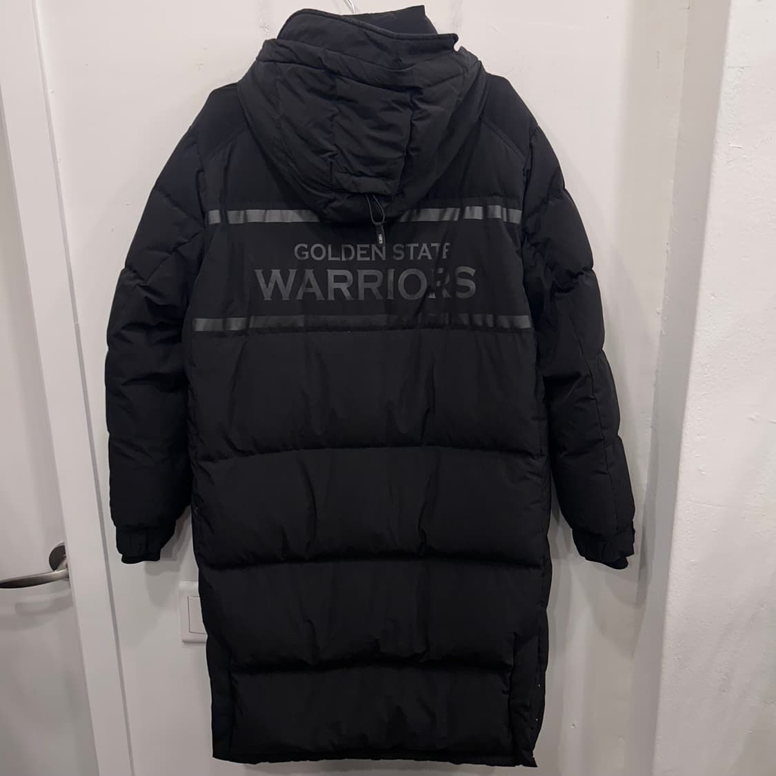 NBA 골든 스테이츠 워리어스 와펜로고 덕다운 후드롱패딩 상품이미지5
