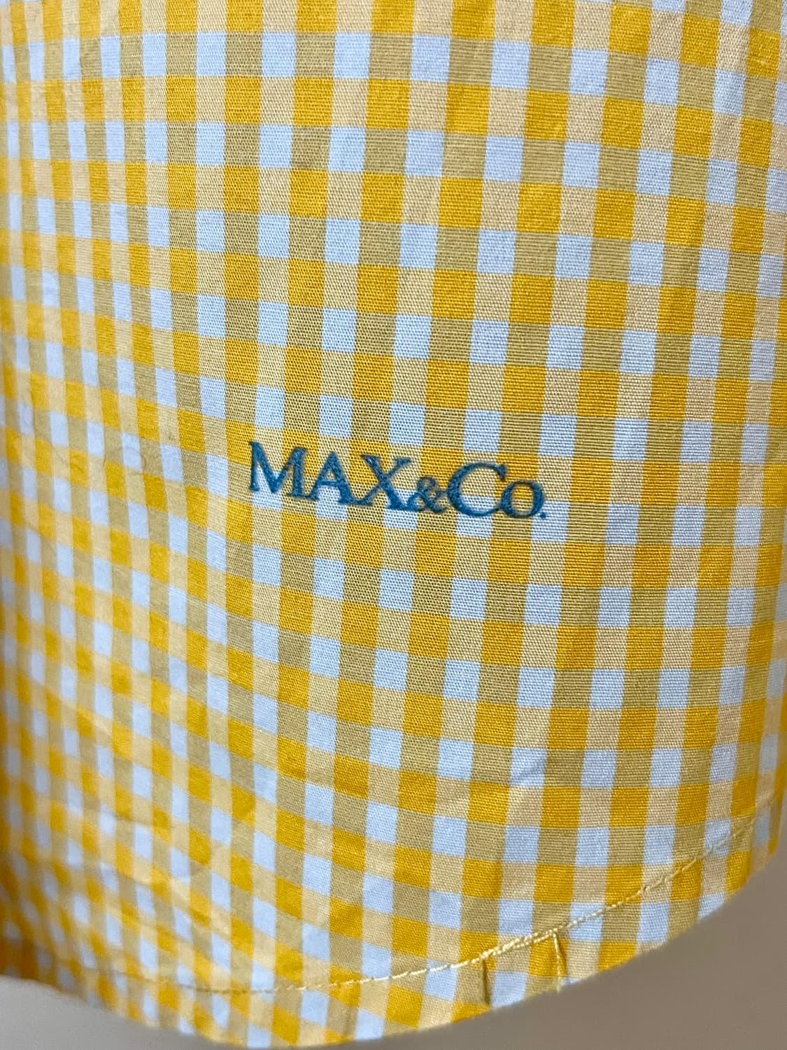 MAX&Co. 옐로우 체크 셔츠 40 사이즈 정품 상품이미지4