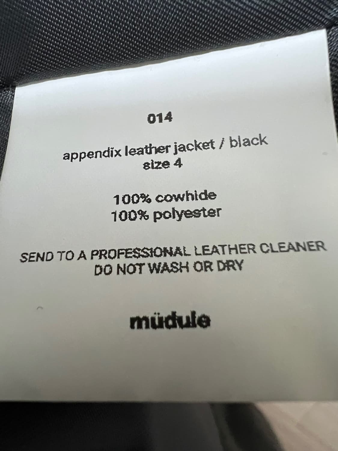 머듈 014 레더자켓 4사이즈 블랙 상품이미지2
