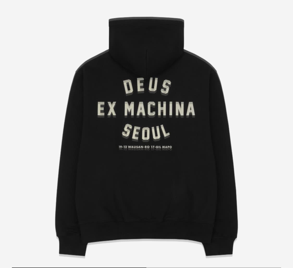 L XL 데우스 엑스 마키나 서울 컬리지 후드 집업 자켓 블랙 판매 상품이미지1