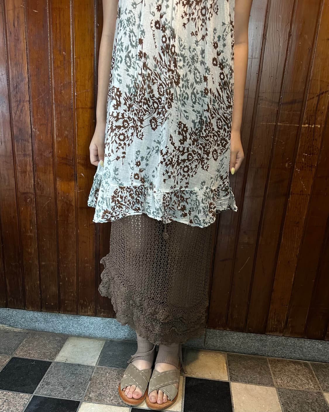 flower layered sleeveless ops 상품이미지2