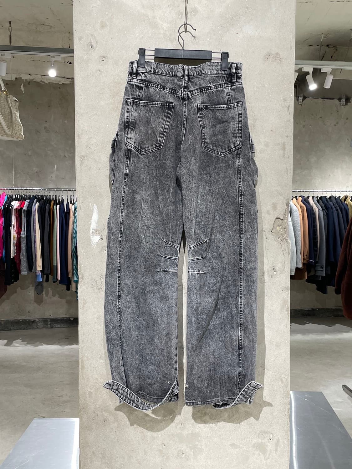 자라 흑청 유틸리티 와이드 카고 데님 팬츠 상품이미지6