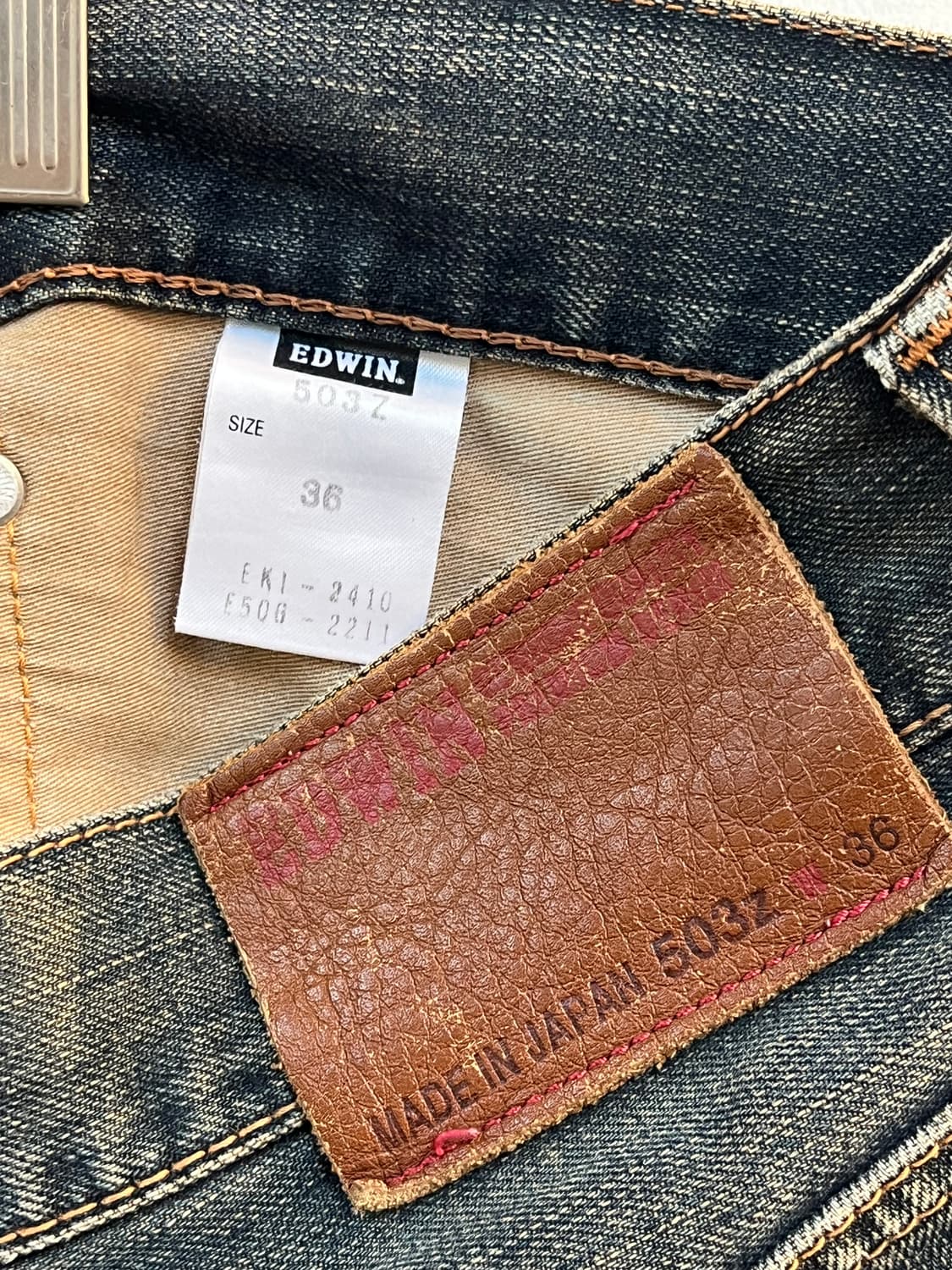 Edwin 503 Japan 워싱 데님 진 36 상품이미지6