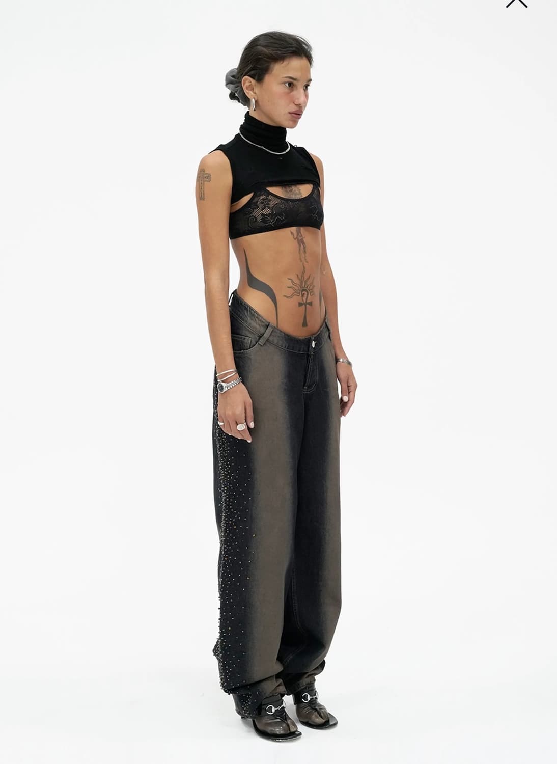 604service BEADED U SHAPE WAIST JEAN 상품이미지2
