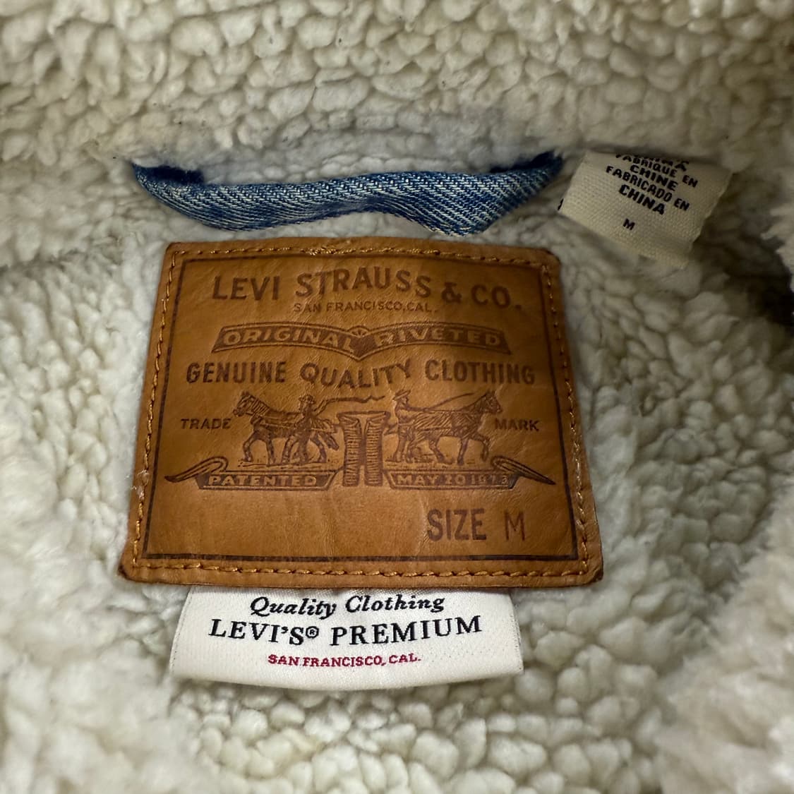 [정품/M] 리바이스 청자켓 데님 쉐르파 트러커 자켓 b14 상품이미지5