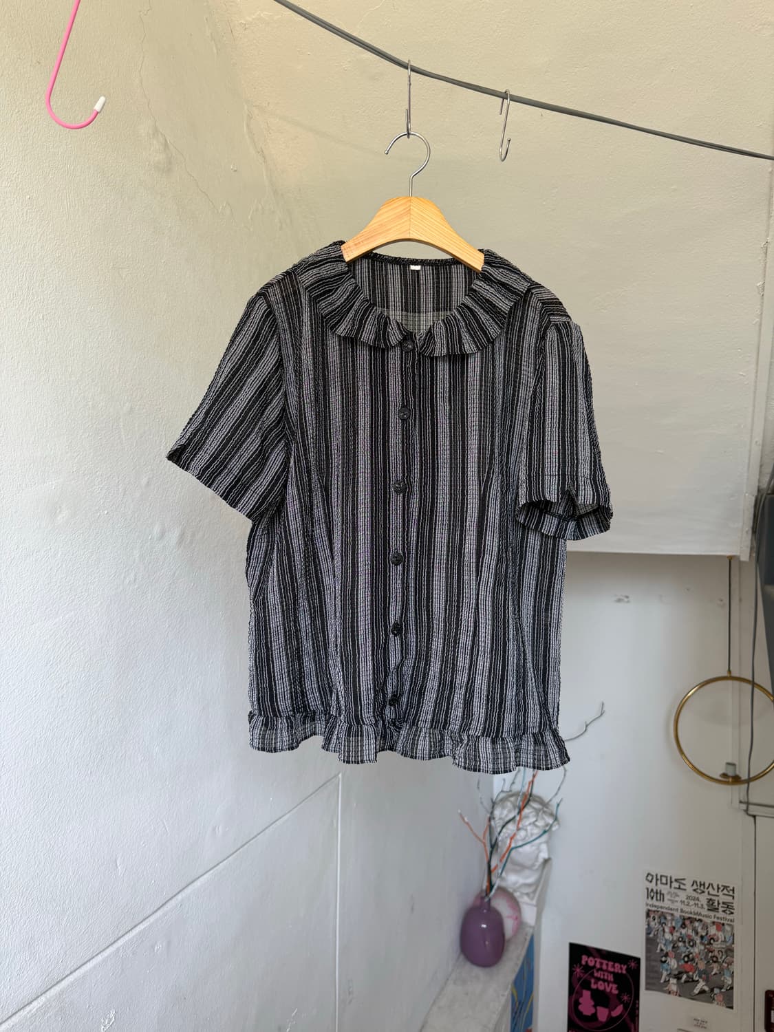 시어서커 쁘띠 스트라이프 블라우스 상품이미지1