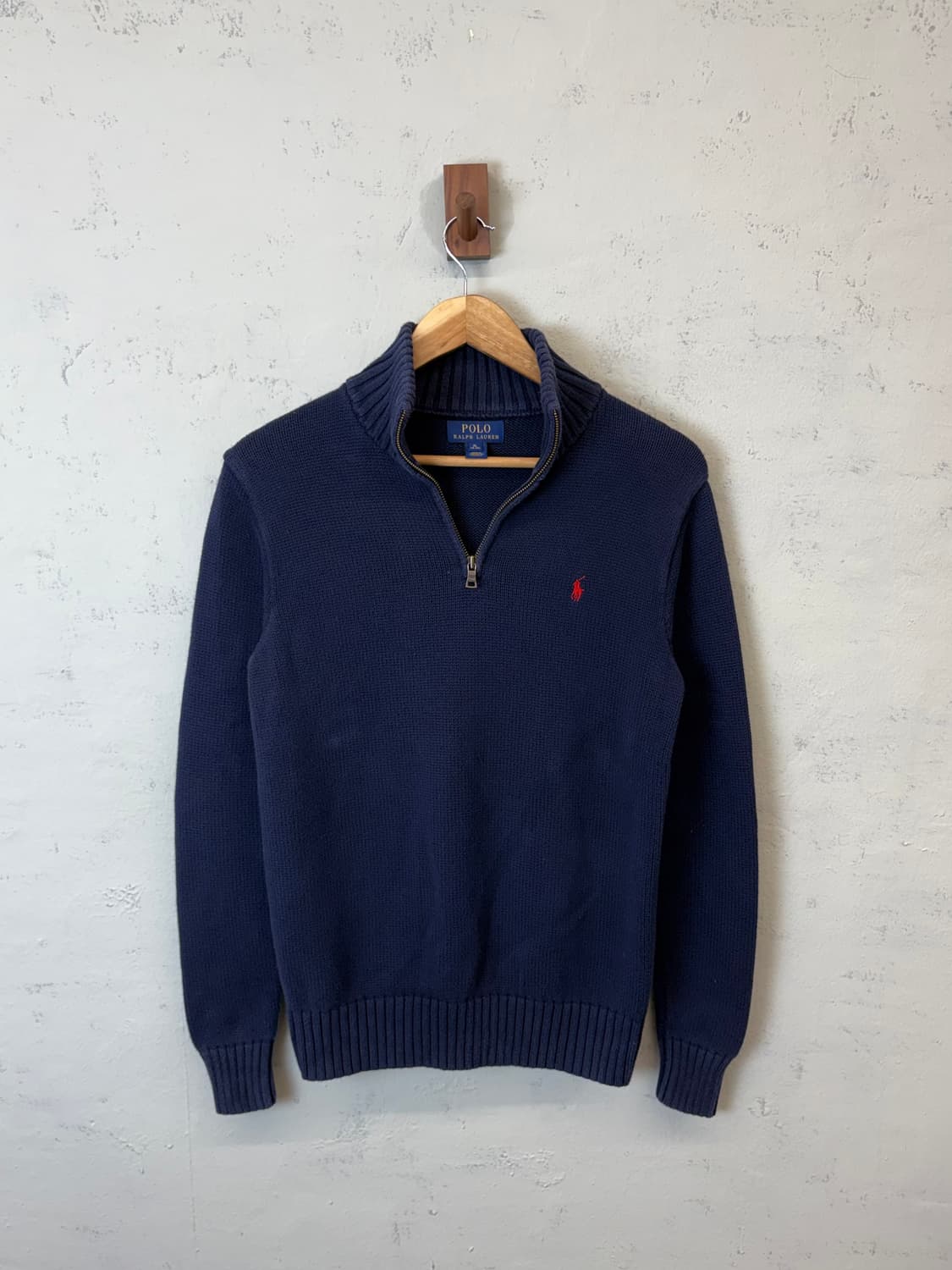 폴로랄프로렌 코튼 반집업 니트 네이비 상품이미지1