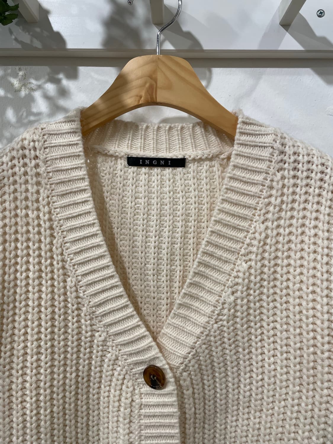 레이어드 패턴 롱슬리브 / 아이보리 버튼 가디건 상품이미지8