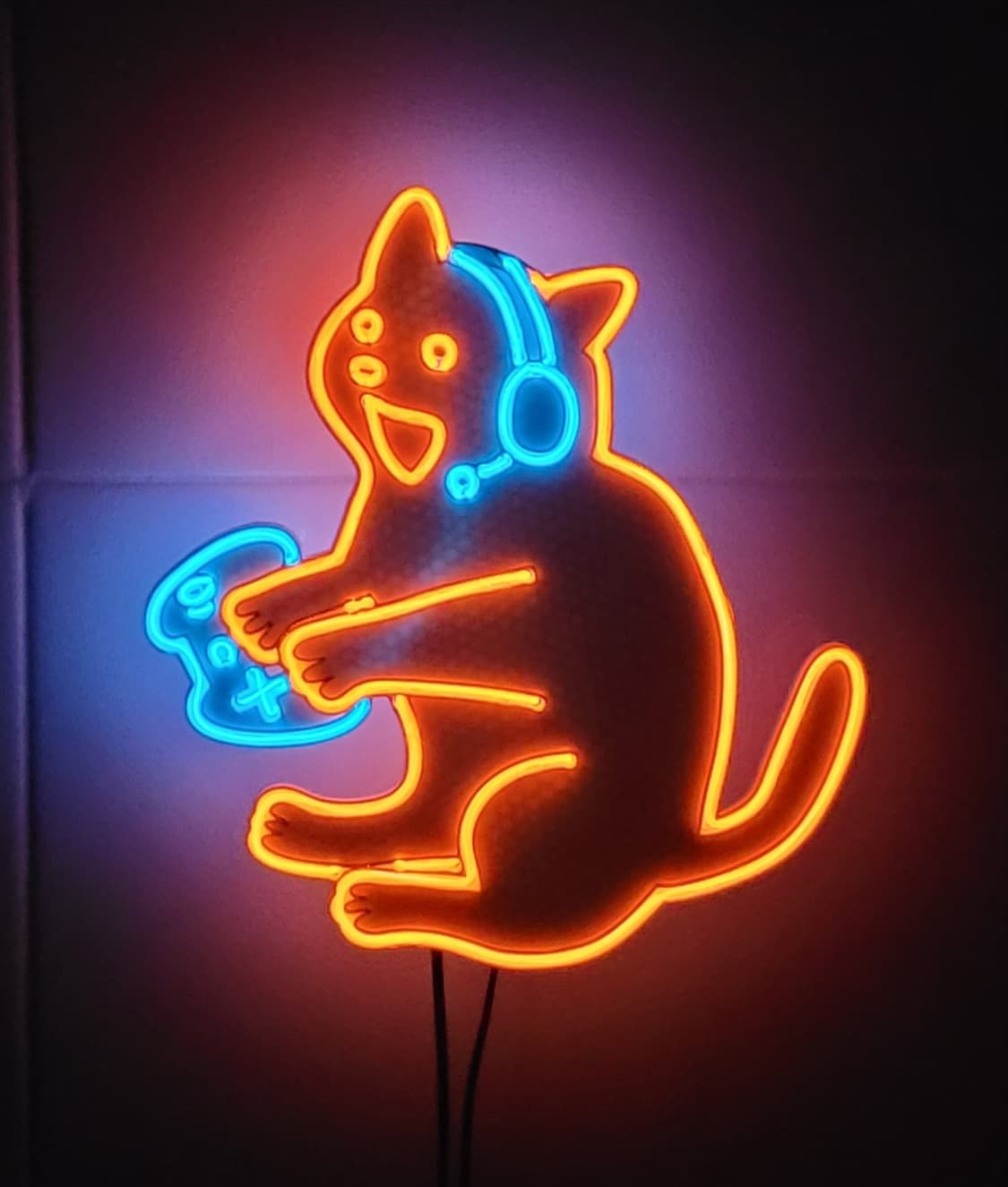 네온사인 고양이 게임 게이머 led 조명 램프 무드등 상품이미지1