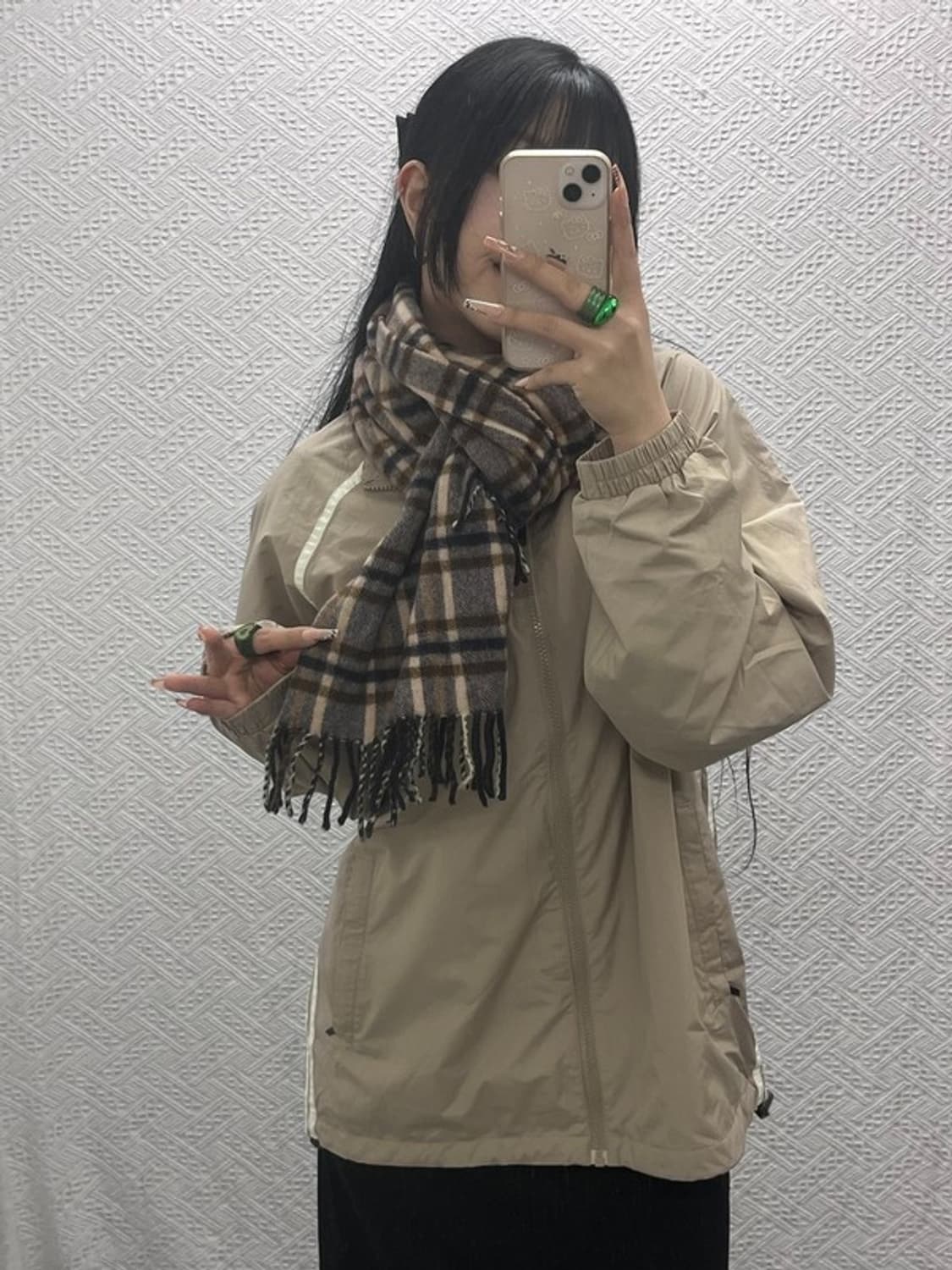 아쿠아스쿠텀 빈티지 폭닥 체크 목도리 C08274 상품이미지1