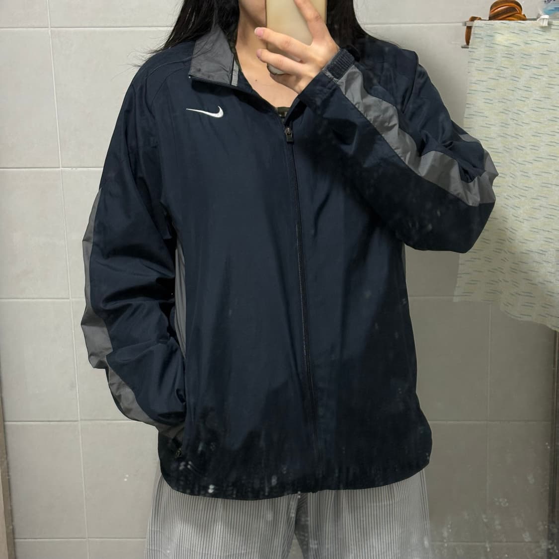 나이키 올드스쿨 배색 바람막이(네이비 105) 상품이미지1