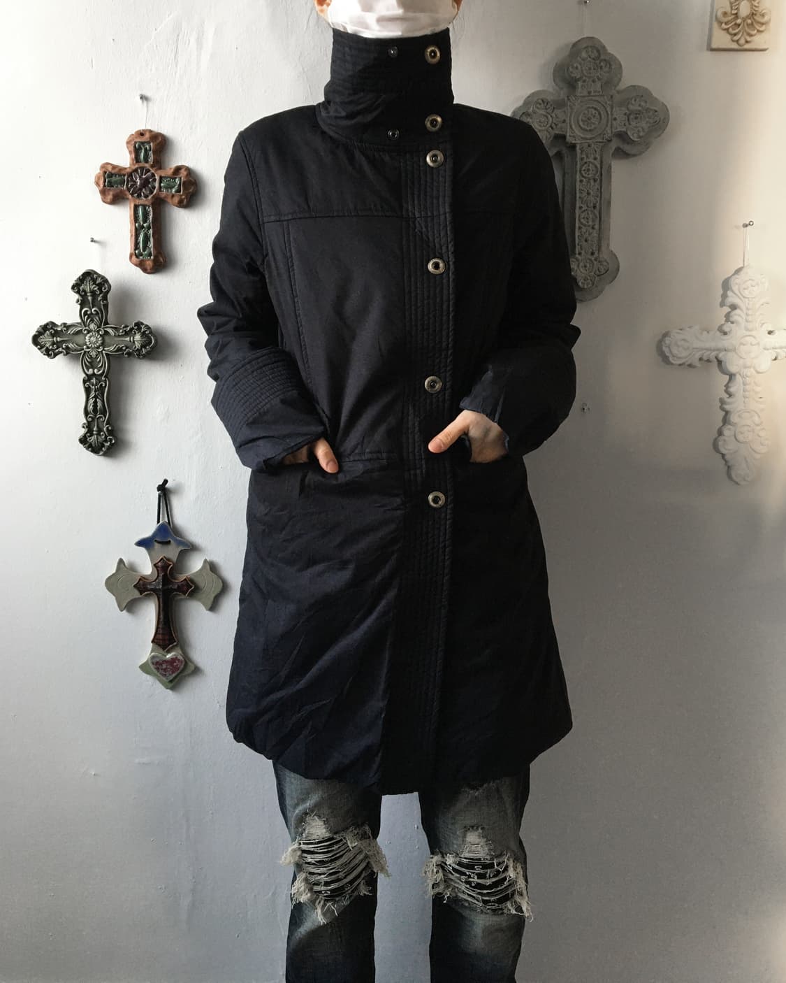 High neck long jacket 상품이미지1