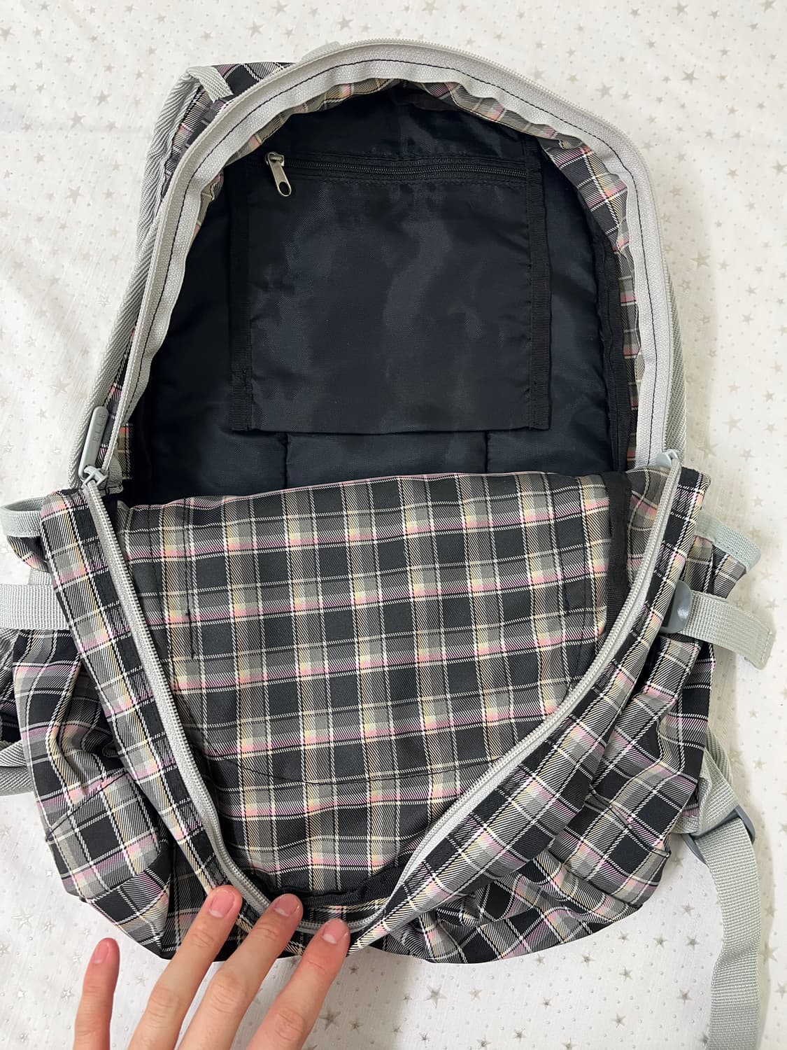 엘르 체크 백팩 🍥 상품이미지4