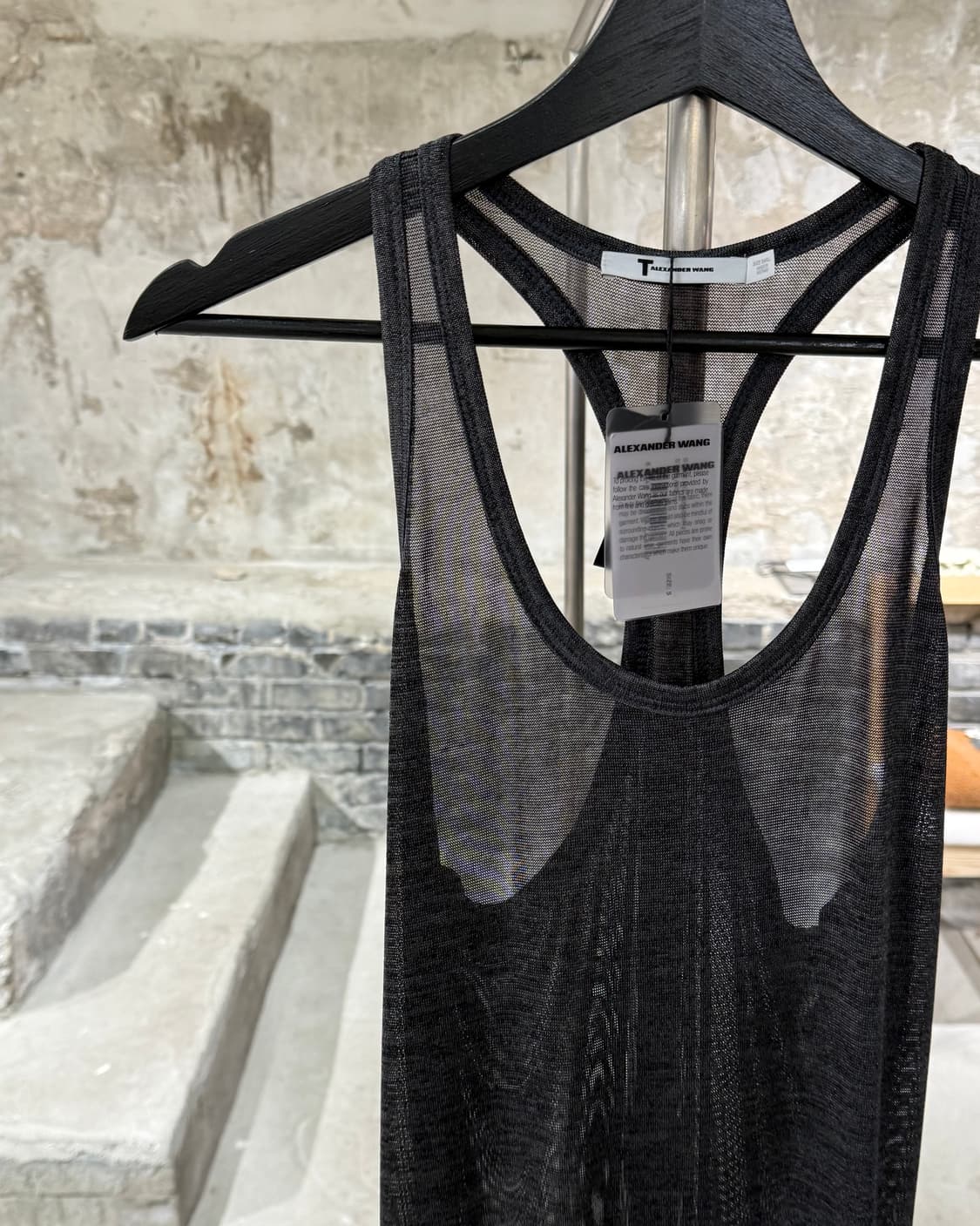 알렉산더 왕 차콜 슬리브리스 랩핑 폴리에스터 롱 원피스 상품이미지2