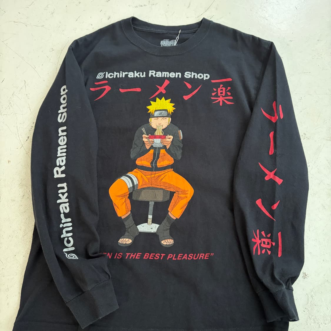 나루토 이치라쿠 라멘 오피셜 빈티지 롱슬리브 M 상품이미지5