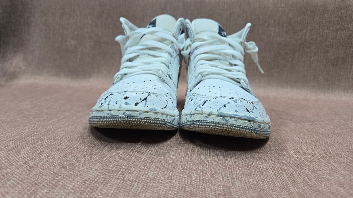 나이키 270mm- 조던1미드 트리플 화이트 커스텀   상품이미지3