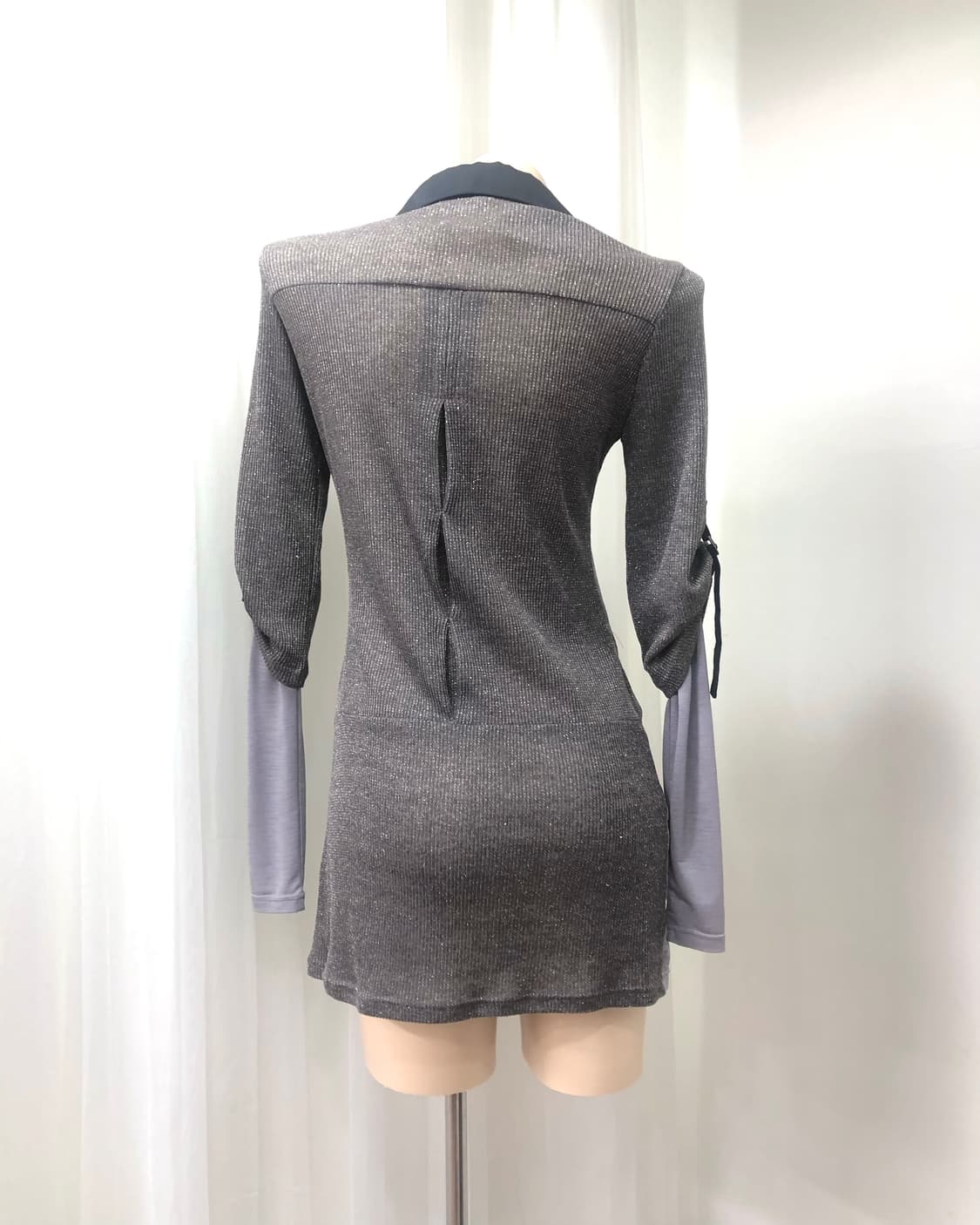 drape detail shirt layered glitter dress 상품이미지5