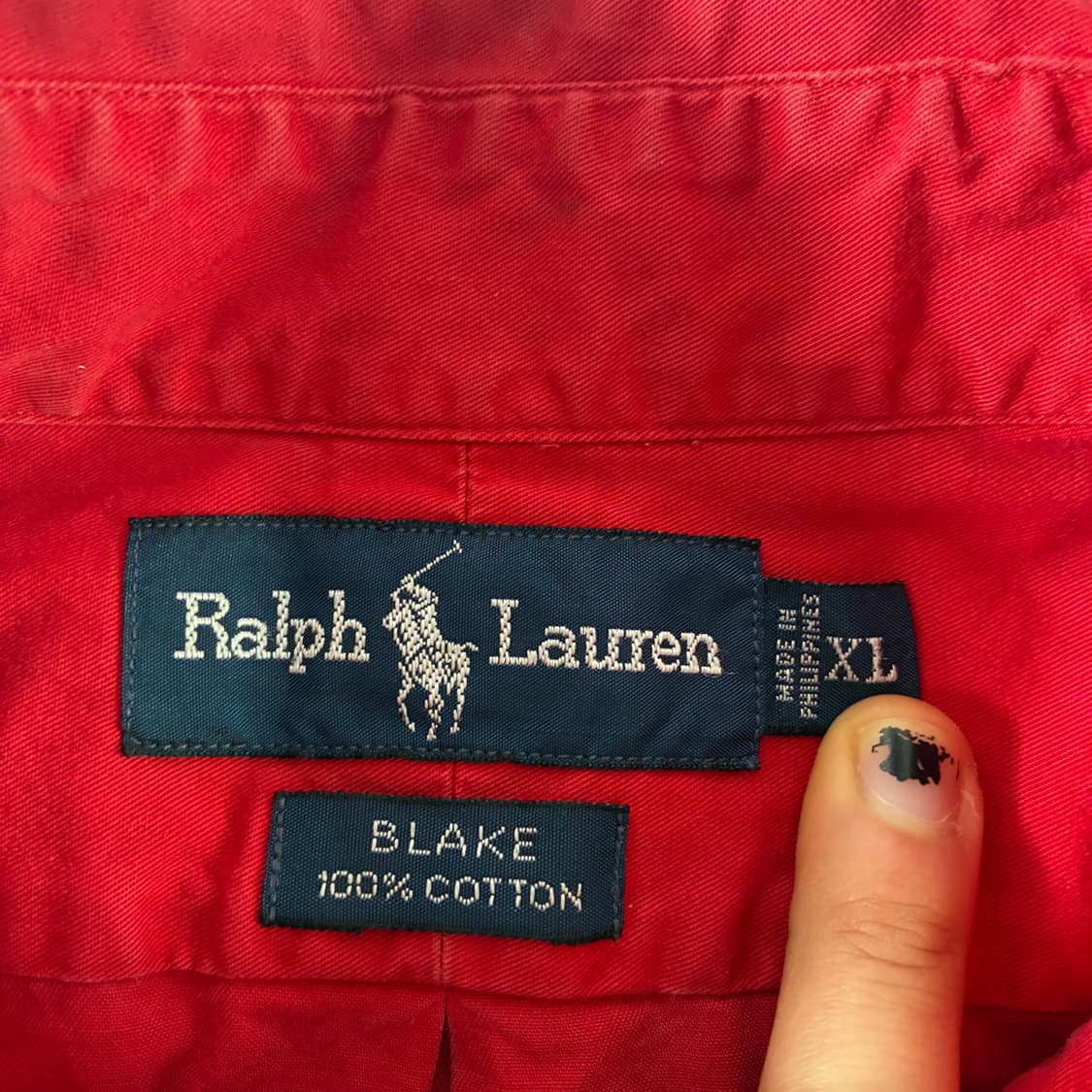 Polo  폴로 랄프로렌 자수 코튼 레드 빅셔츠  상품이미지4