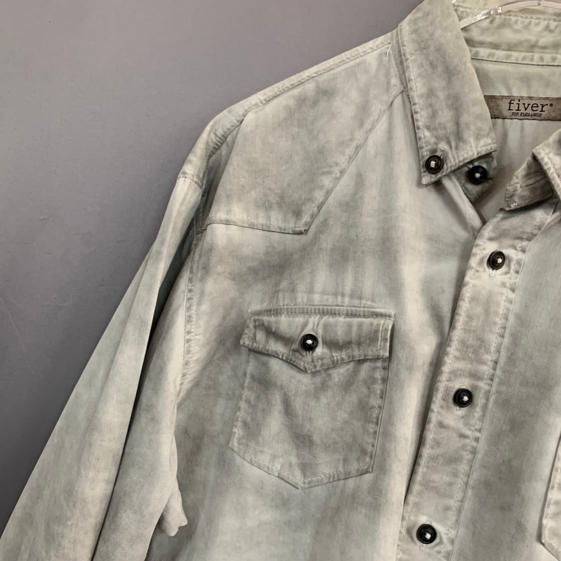 L 시리즈 파이버 더티 워싱 웨스턴 스판 셔츠 상품이미지3