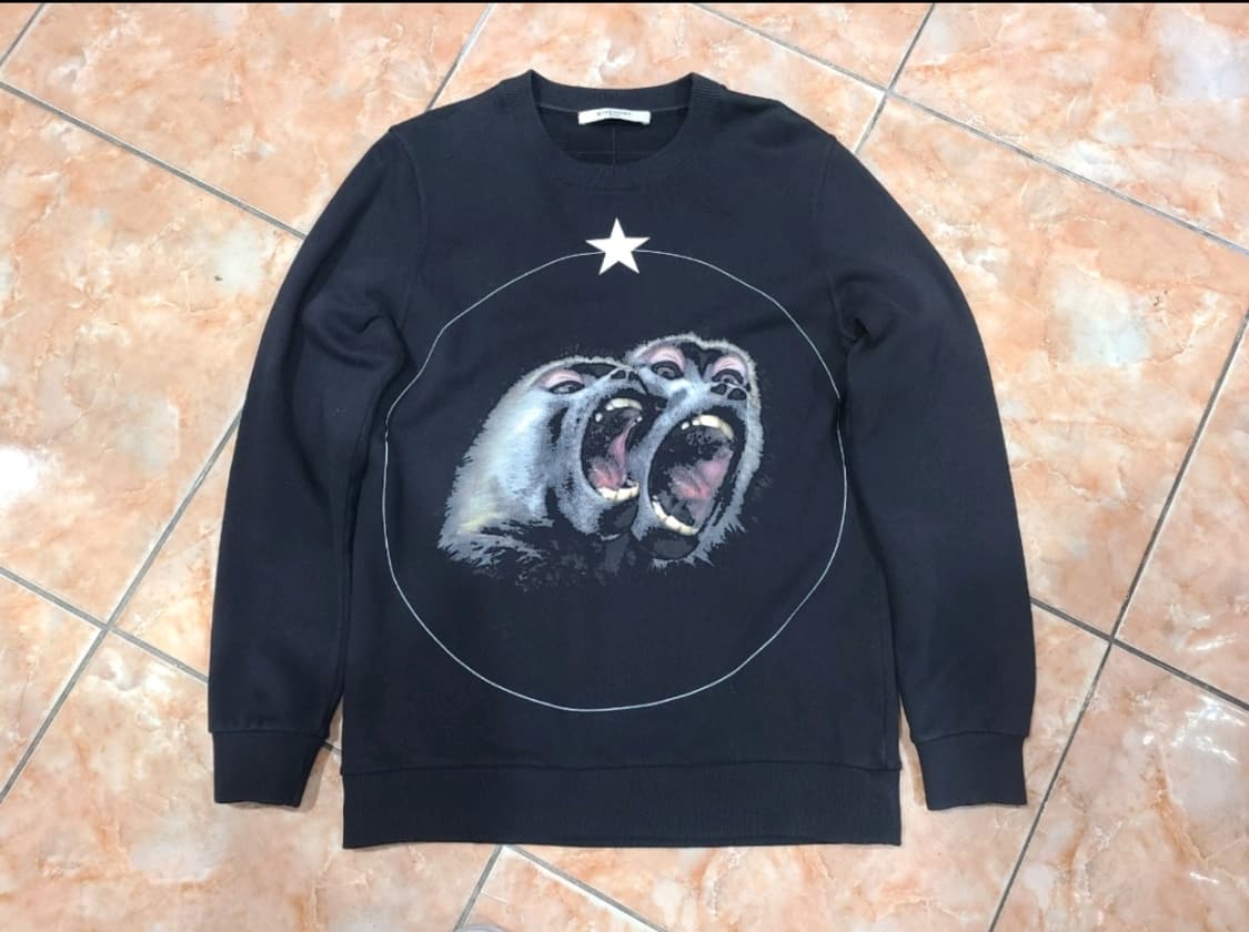 16SS 지방시 스타 몽키 트윈스 맨투맨 블랙 상품이미지1