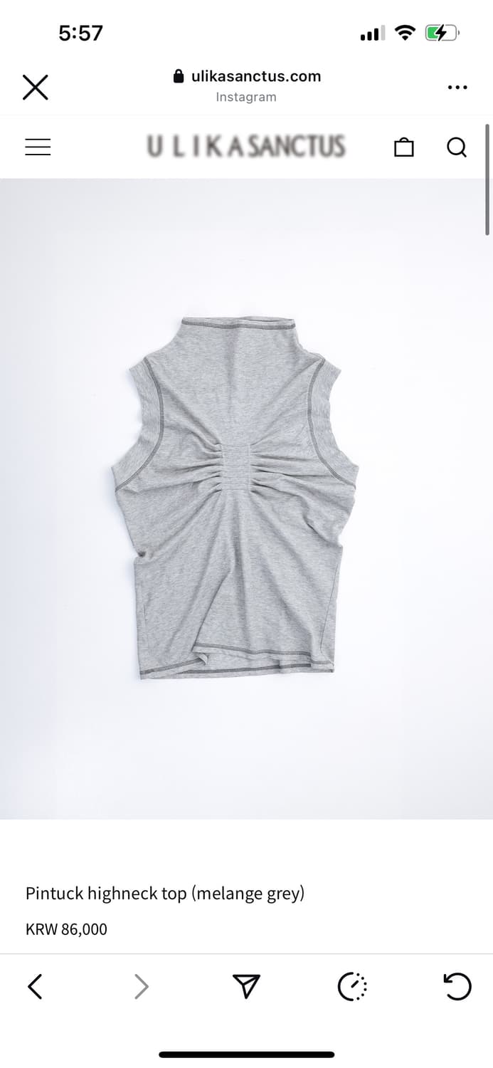 ulika Pintuck highneck top melange grey 상품이미지1